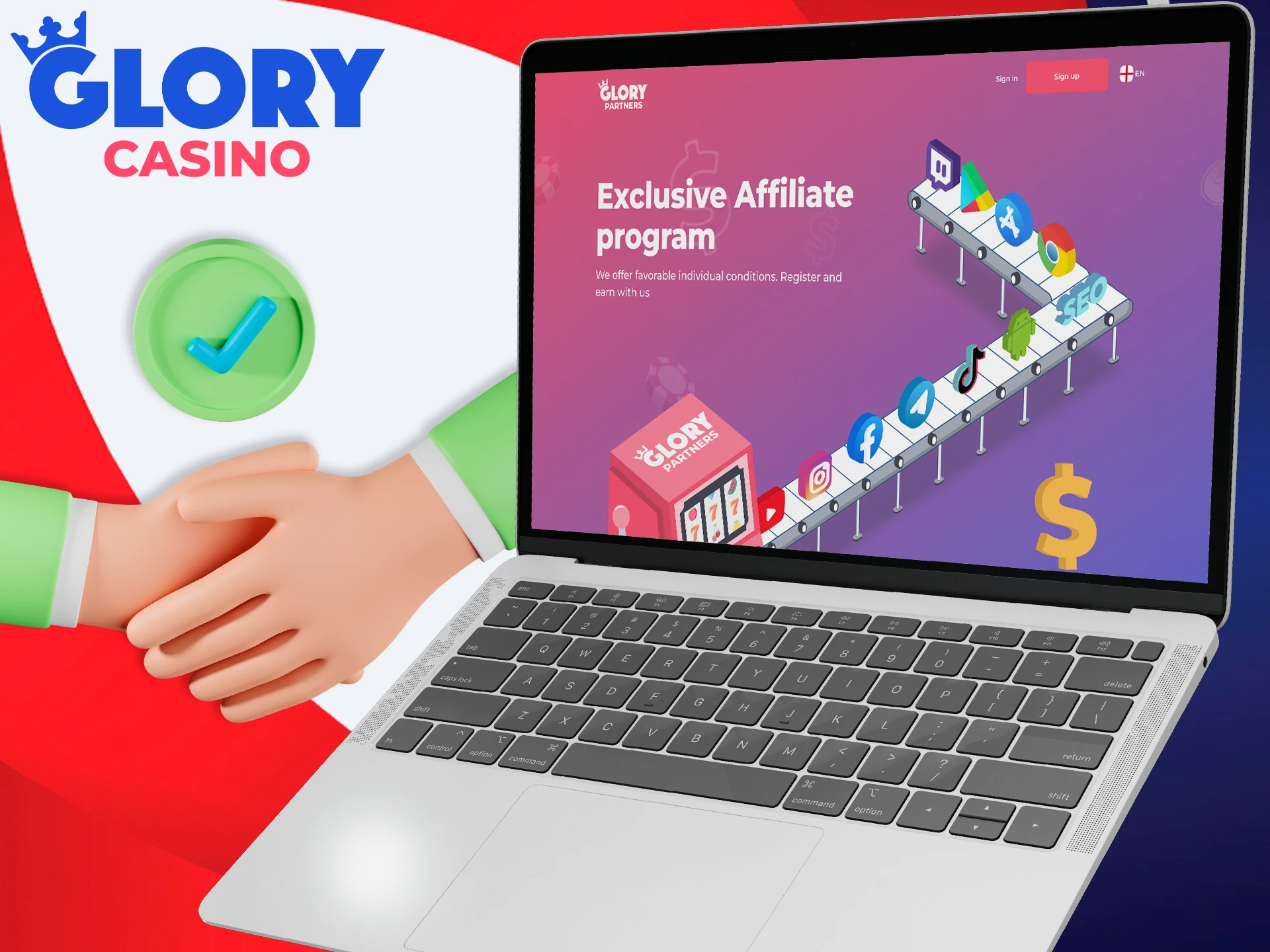 Become a member of the Glory Casino affiliate programme.