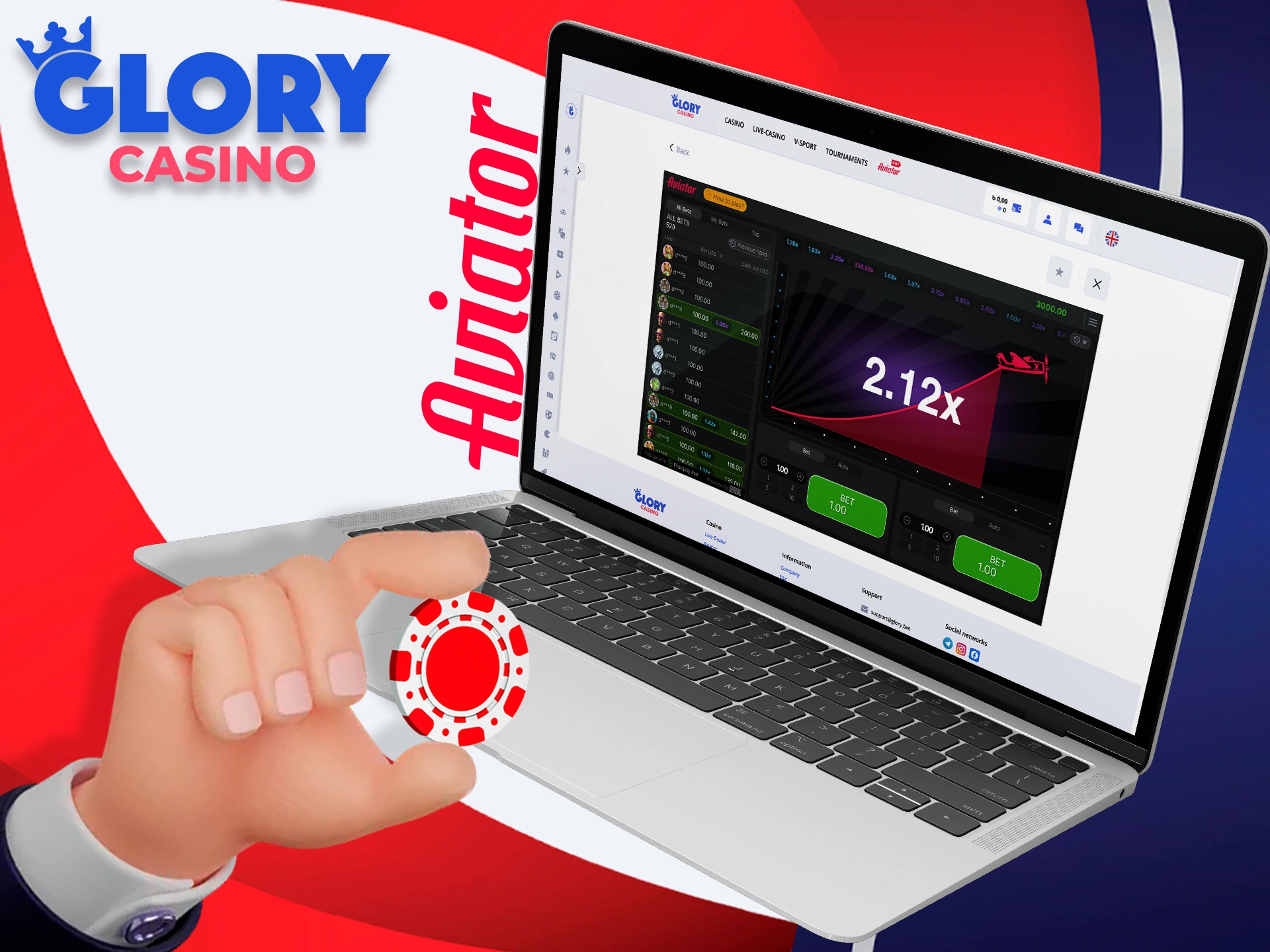 Bet on Aviator and get richer with Glory Casino.