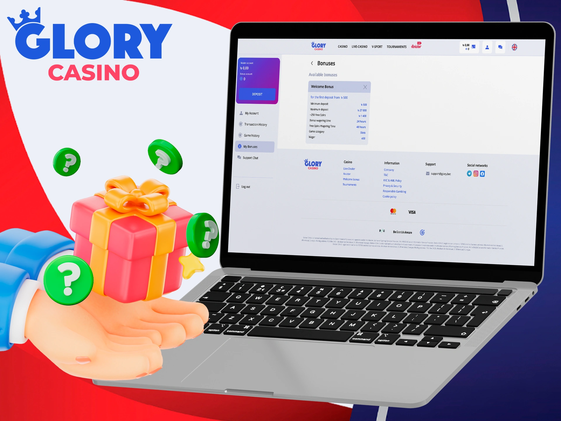 Familiarise yourself with how to wager bonus at Glory Casino.