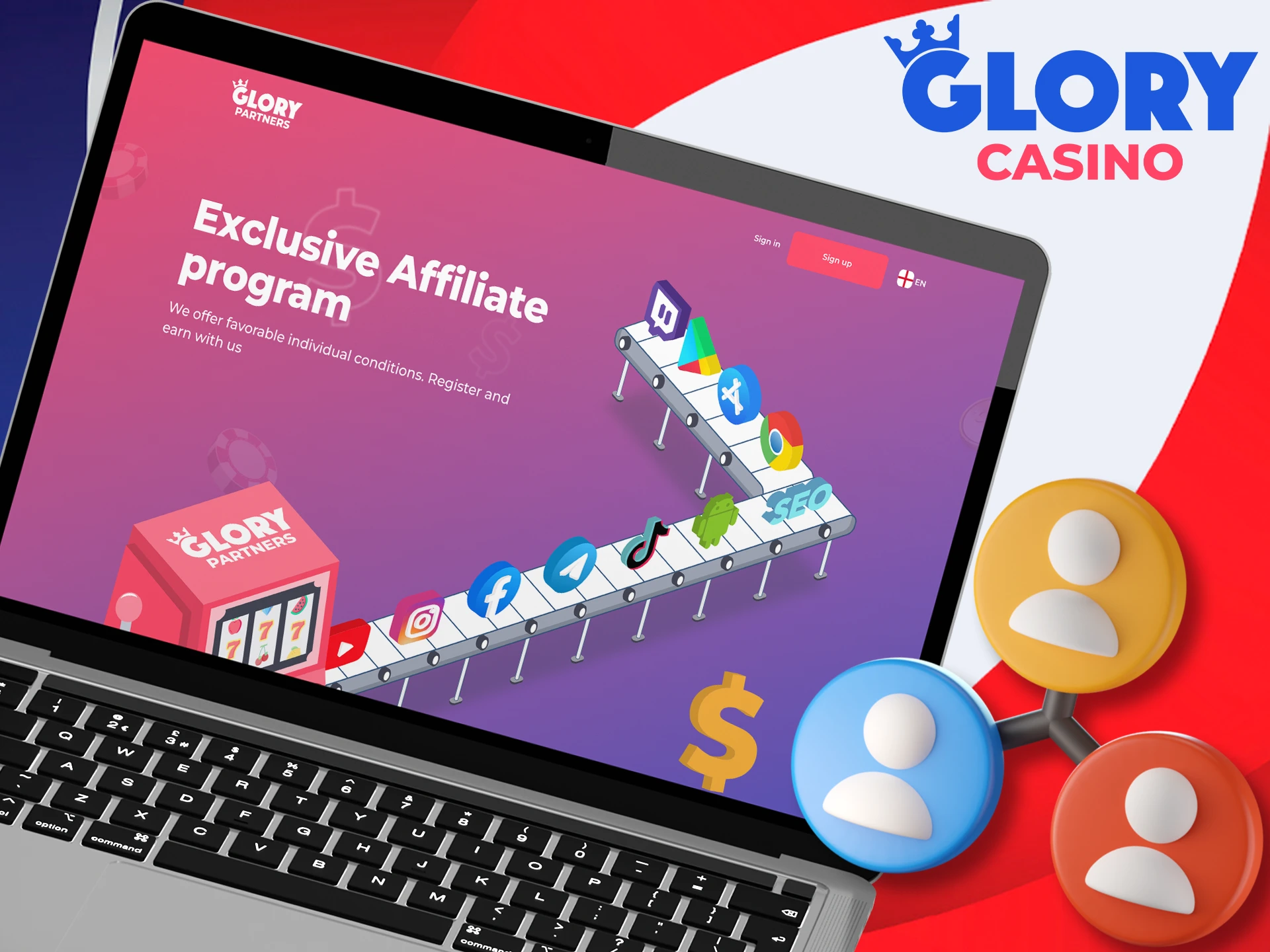 Join Glory Casino's affiliate programme and earn big dividends.