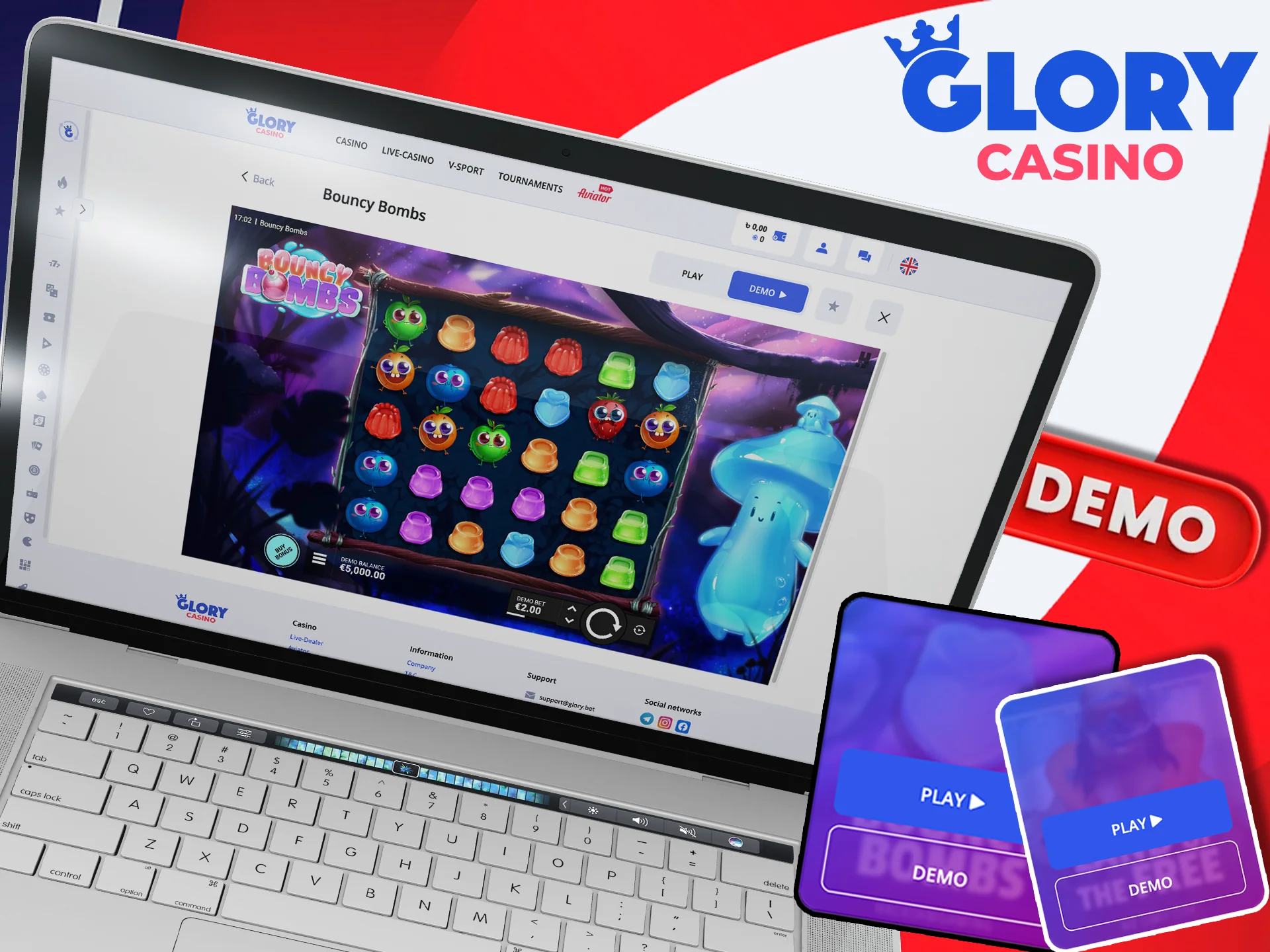 Try out the game in demo mode at Glory Casino.