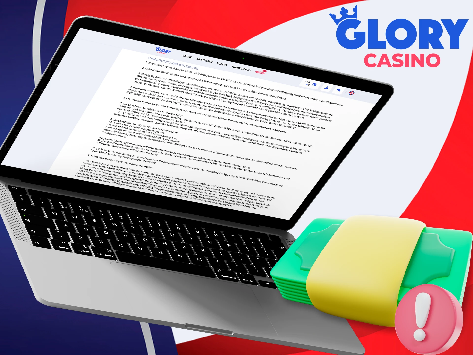 Check out the guide on how to make a deposit at Glory Casino.