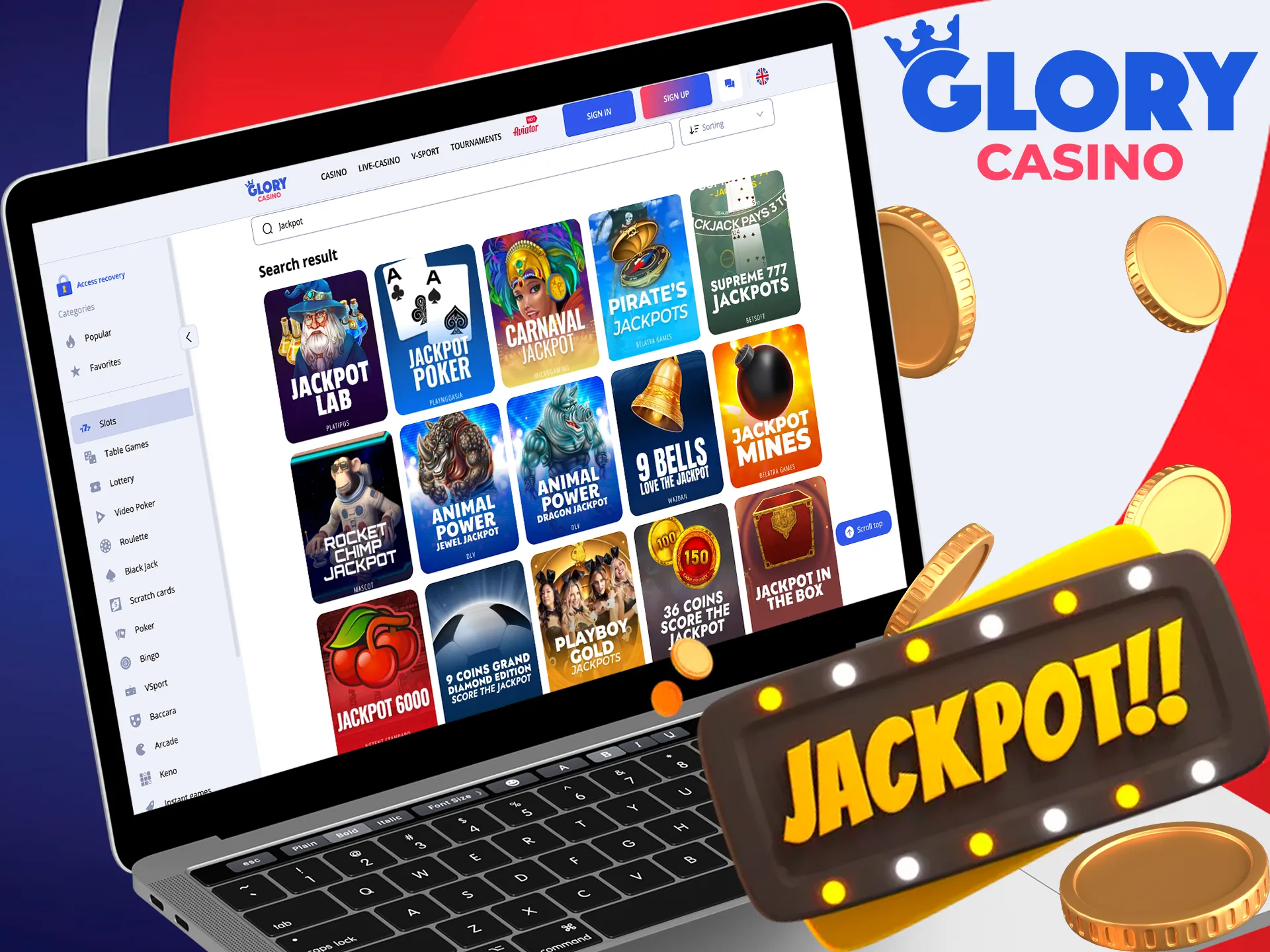 Big wins are already waiting at Glory Casino's Jackpot games.