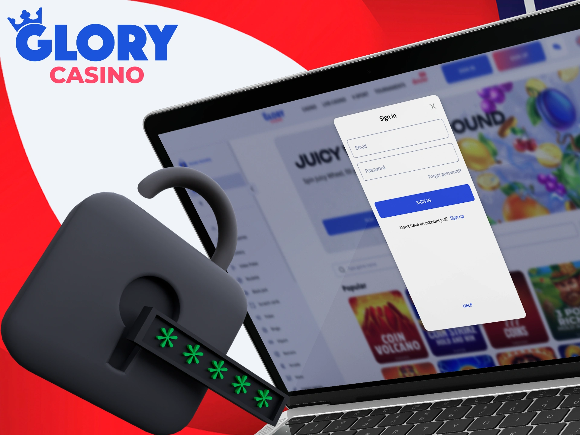 Log in to your Glory Casino account and start playing.