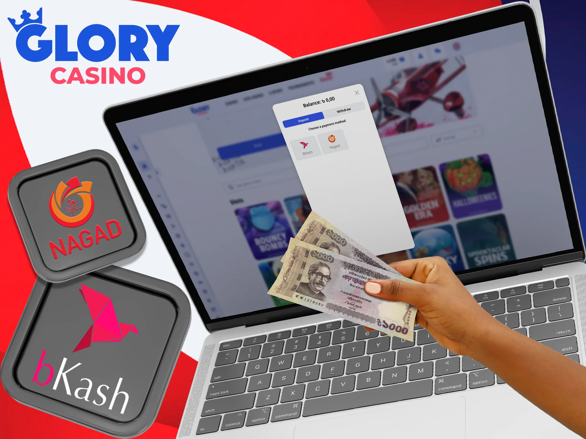 Find out which payment systems interact at Glory Casino.