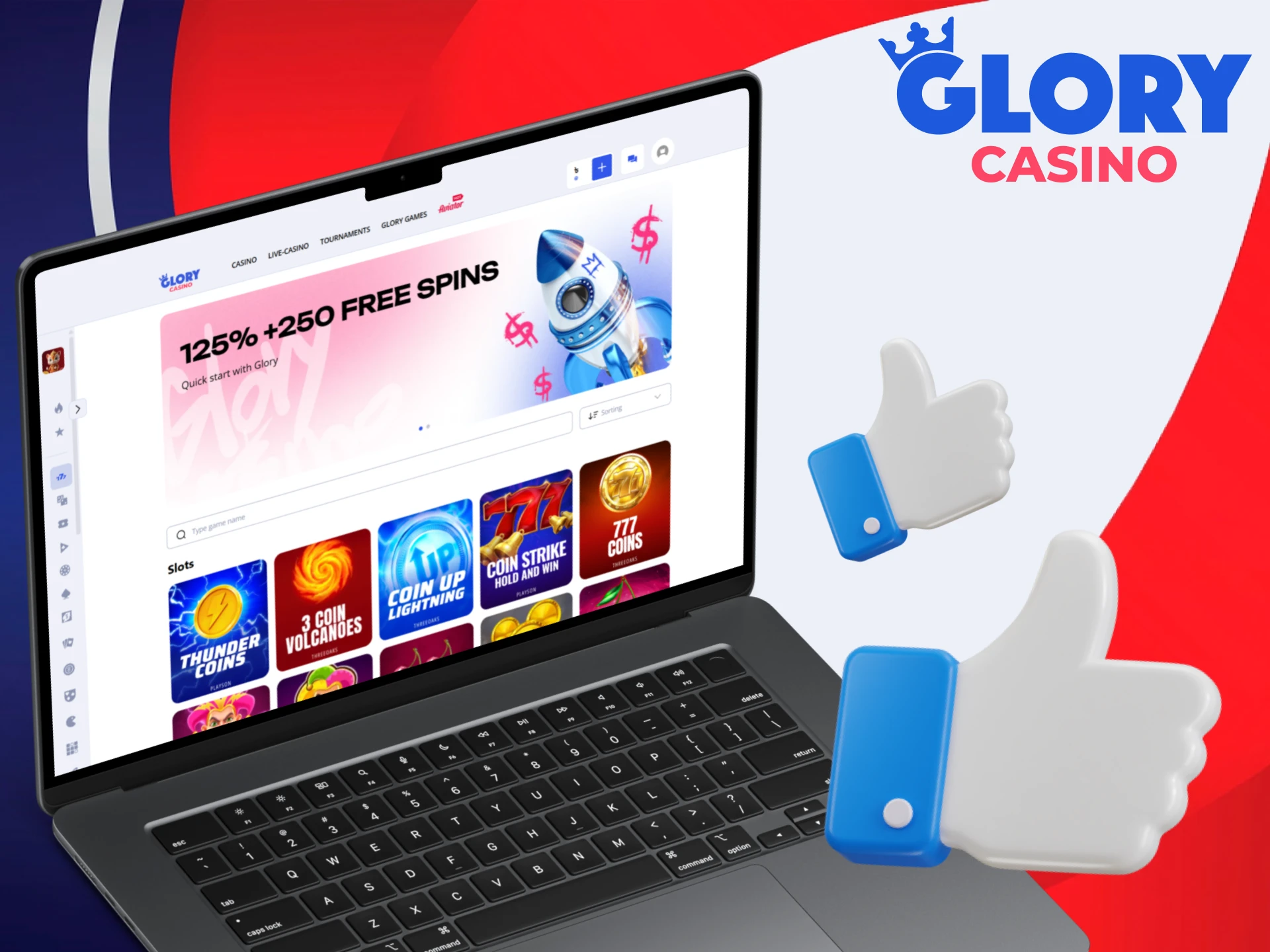 The Slot games section at Glory Casino has a lot of advantages.