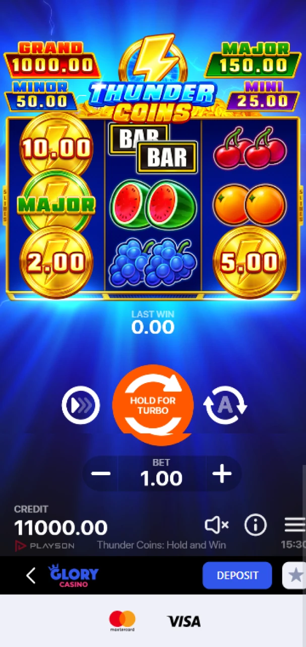 Place your bet in the game at Glory Casino.