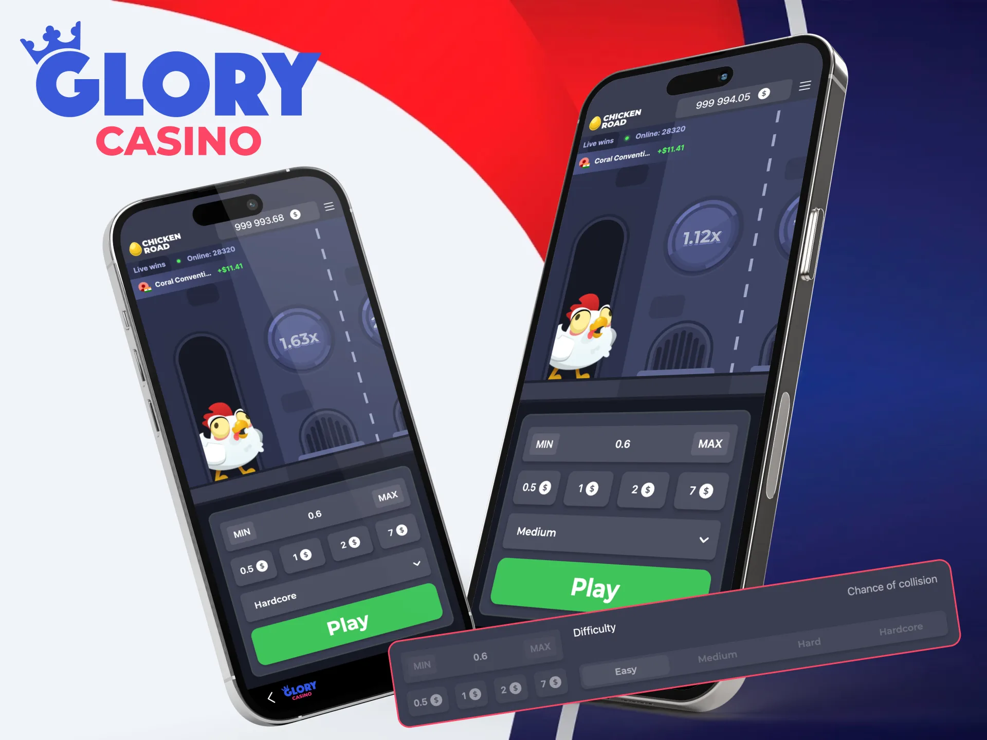 Choose difficulty in Chicken Road at Glory Casino for bigger wins.