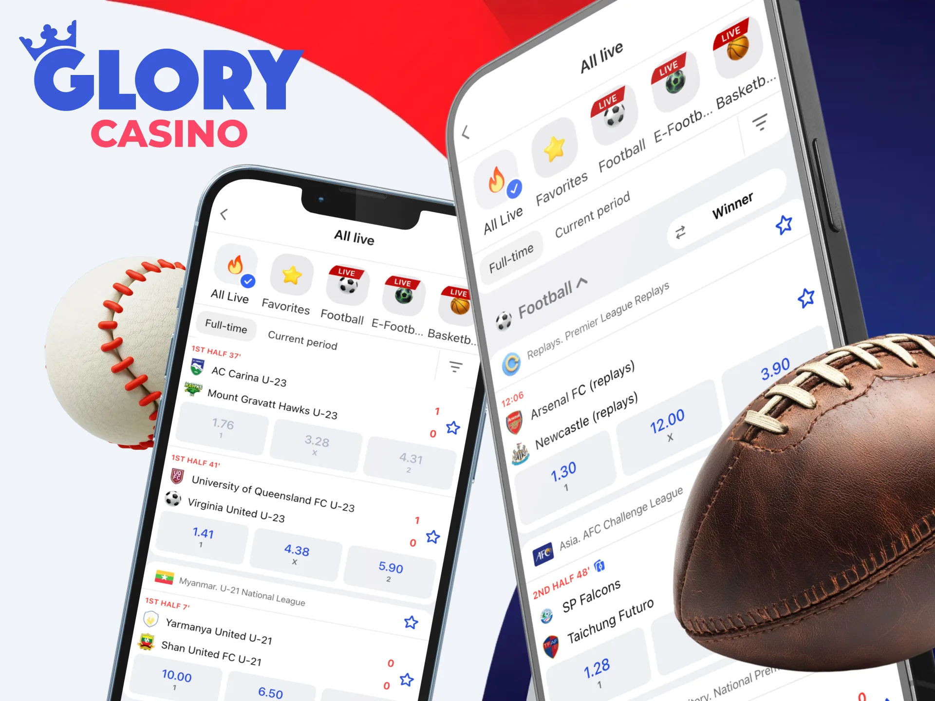 Experience interactive betting with Glory Casino Live.