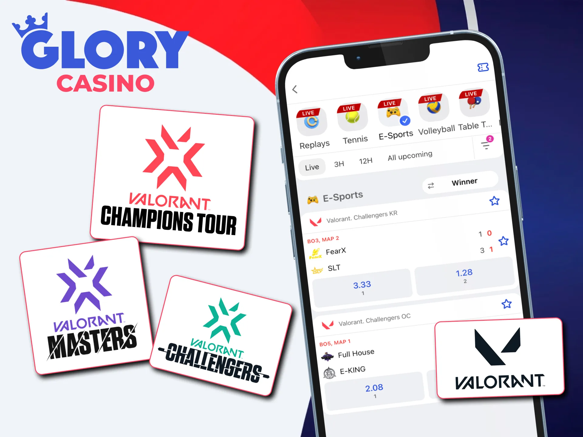 Glory Casino covers Valorant Champions, VCT, and more.