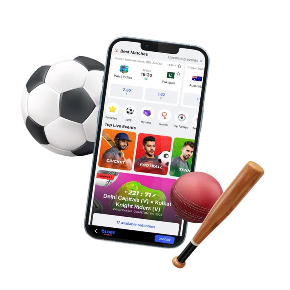 Bet on sports at Glory Casino with high odds.